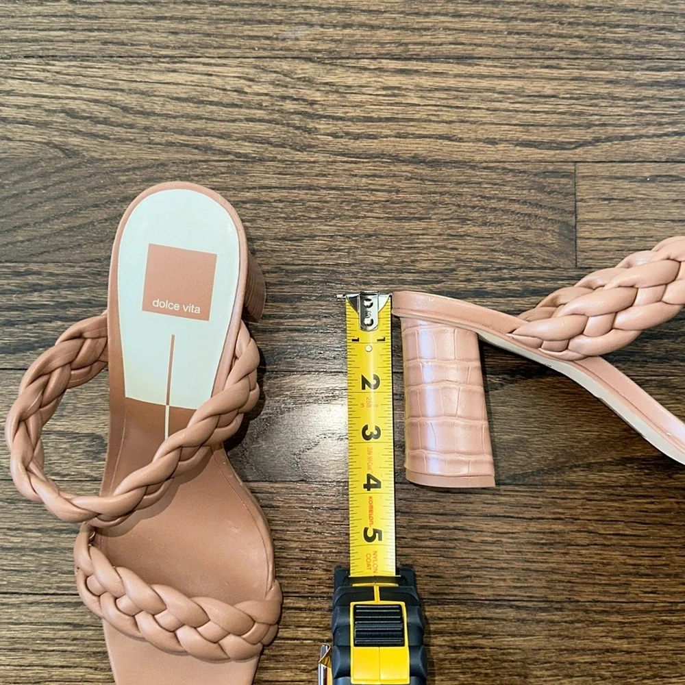 Dolce Vita Neutral Heeled Women’s Slide Dress Braided Rope Strap Sandals Size 10 - Picture 9 of 10